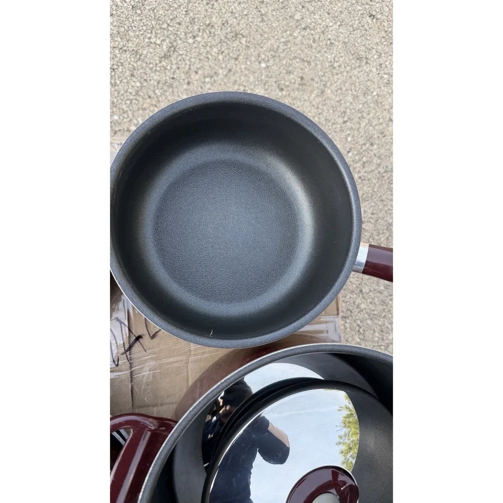 T-fal Armal Cookware Set Pots Pans Lids Burgundy‎